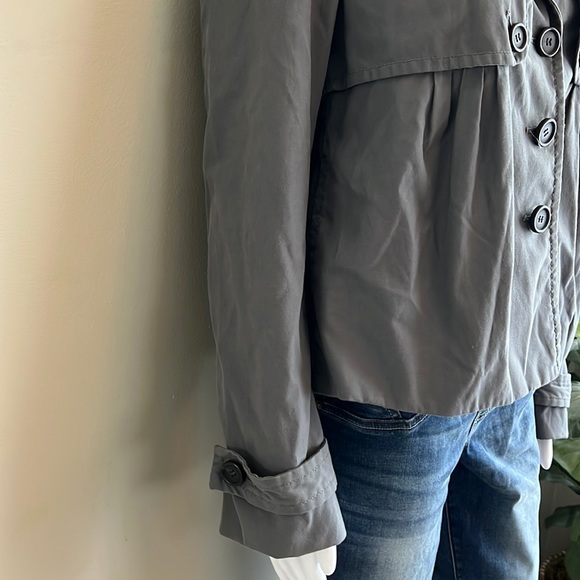 Women’s Gray Safari Jacket Size Small Large buttons Ann Taylor - Picture 3 of 9